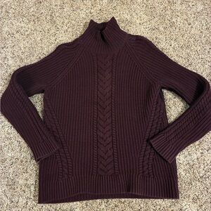 Lululemon Chunky Turtleneck Cable Knit Sweater - Deep Plum women’s Large